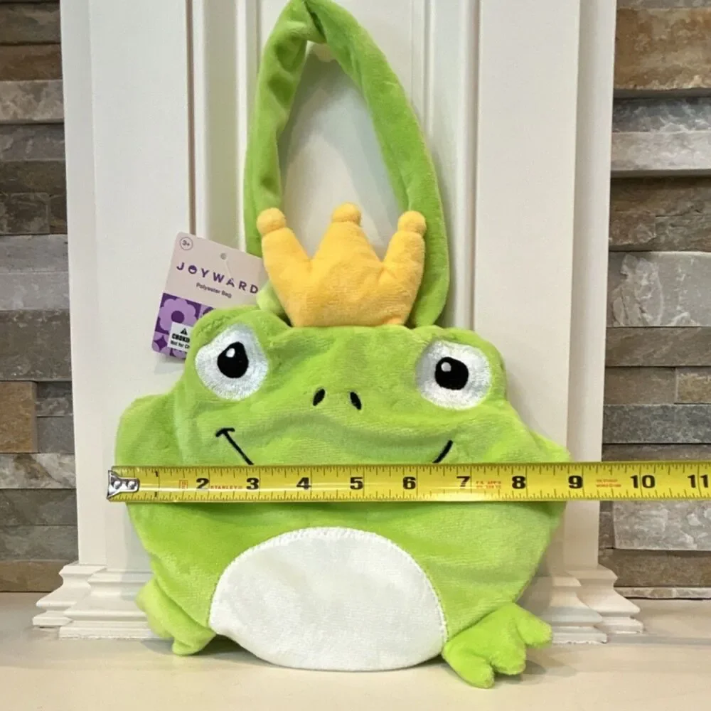 Joyward Frog Shoulder Bag with Crown Accent Plush Soft Kids Animal Purse